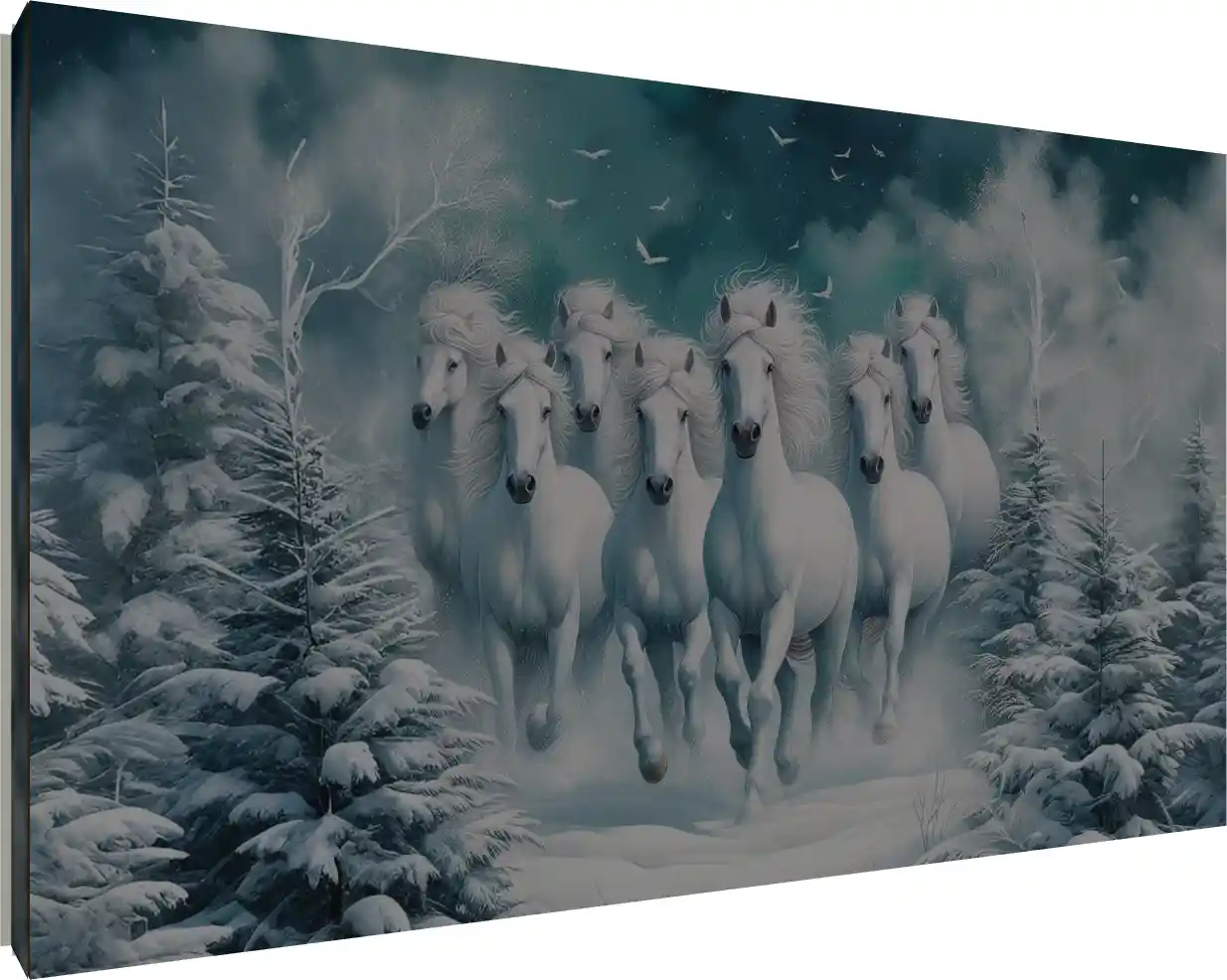 Seven Horses Ice Background Canvas | PrintPosters.in
